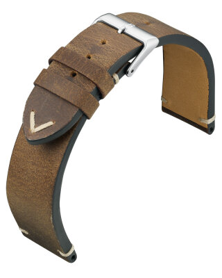 Uhrenlederband Barington Vintage dunkelbraun 22 mm