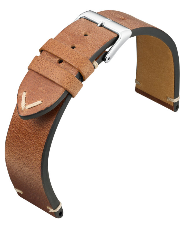 Uhrenlederband Barington Vintage mittelbraun 22 mm