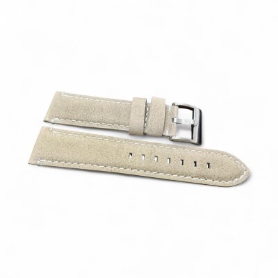 Uhrenlederband Woodstock Beige matt 22 mm