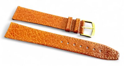 Uhrenlederband genarbtes Nappa mit Naht hellbraun 20 mm