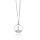 Kette mit Anhänger 925/-Silber rhodiniert Leuchtturm, 15 mm, blaue Zirkonia 45 cm