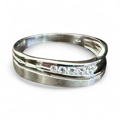 Silberring 925/- rhodiniert Zirkonia...