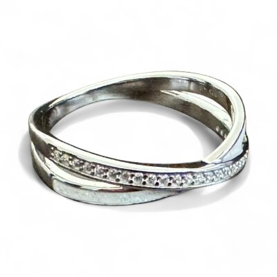 Silberring 925/- rhodiniert Zirkonia / syn. Opal Gr. 58