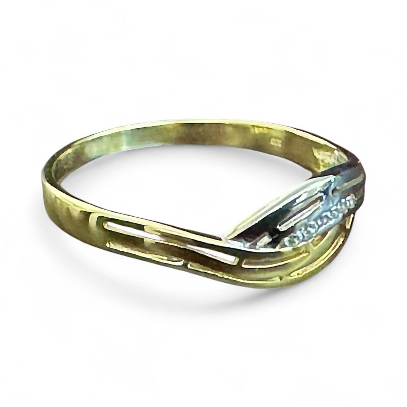 Damenring 333/- Gelb-/Weißgold Zirkonia Übergröße 74