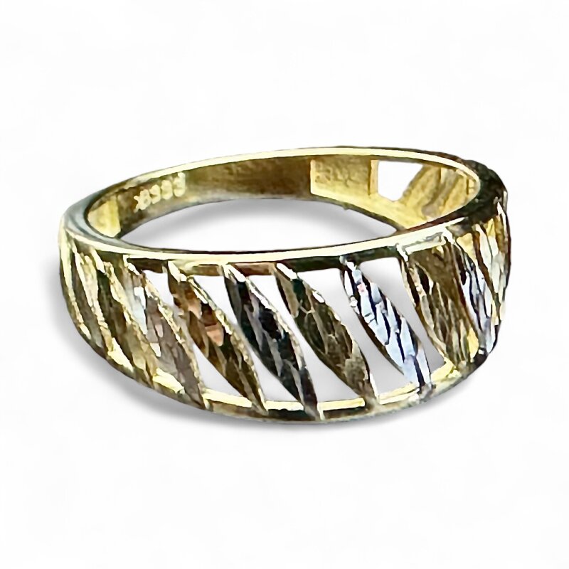 Damenring 333/- bicolor mit Diamantierung Gr. 55