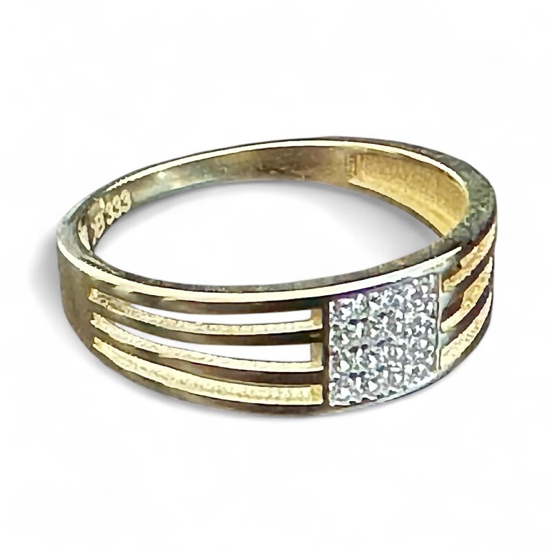 Damenring 333/- Gelbgold  mit Zirkonia Pavé gefasst Gr. 50
