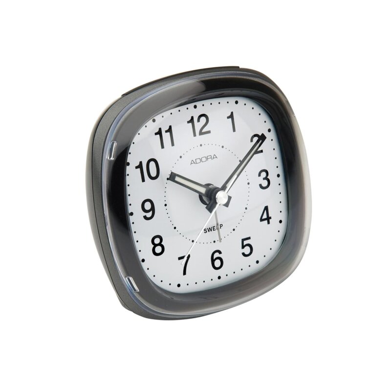 Adora Quarzwecker mit schleichender Sekunde schwarz 83 mm