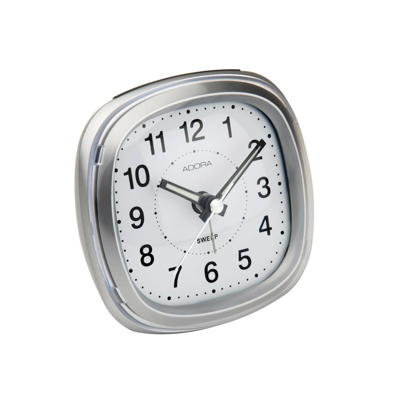 Adora Quarzwecker mit schleichender Sekunde silber 83 mm