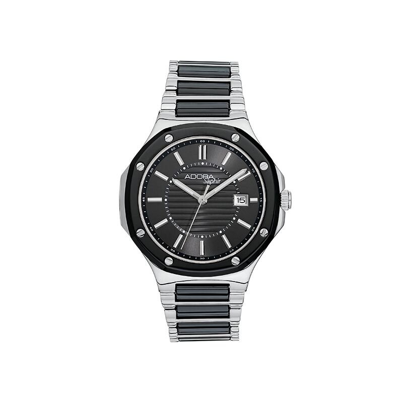 Adora Saphir Armbanduhr AS4736 schwarzes Zifferblatt Teikeramik