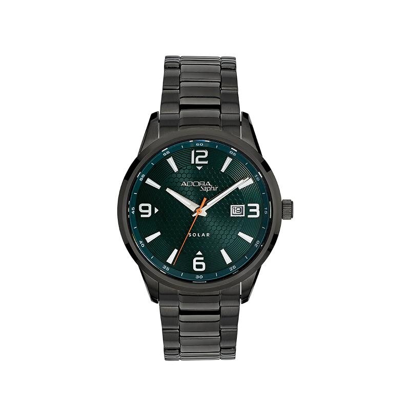 Adora Saphir Armbanduhr Solar AS4715 petrolfarbenes Zifferblatt
