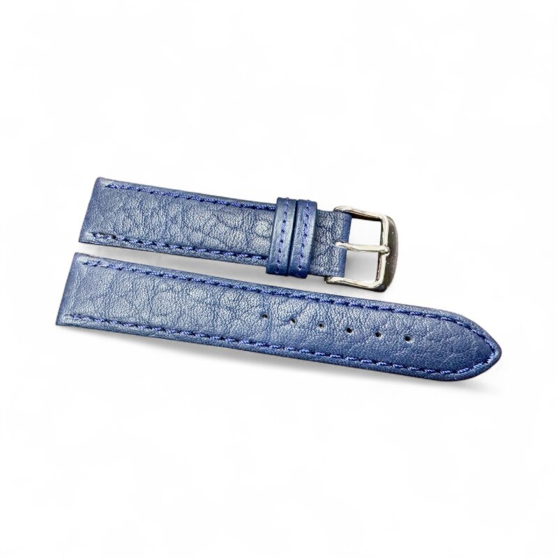 Uhrenlederband Amerika Dunkelblau strukturiertes Rindleder 22/20 mm