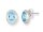 Quinn 925/- Silber Ohrstecker mit ovalen Blautopas beh.