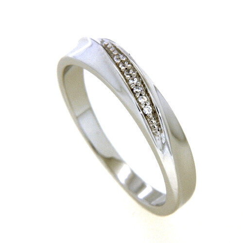 Silberring 925/- rhodiniert mit Zirkoniastreifen Gr. 52