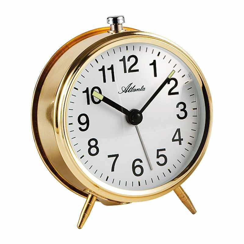 mechanischer Handaufzugswecker Atlanta vergoldet