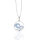 Halskette 925/-Silber rhodiniert Welle mit blauen Zirkonia 15 mm 42 cm