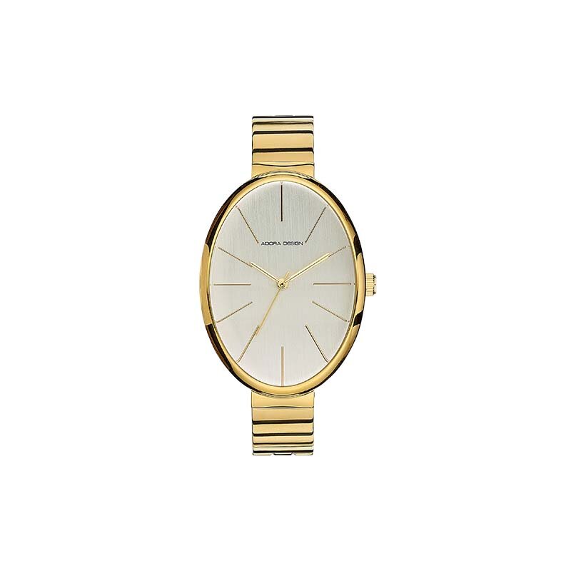 Adora Design Damenuhr Oval gewölbt IP-Gold AD8846