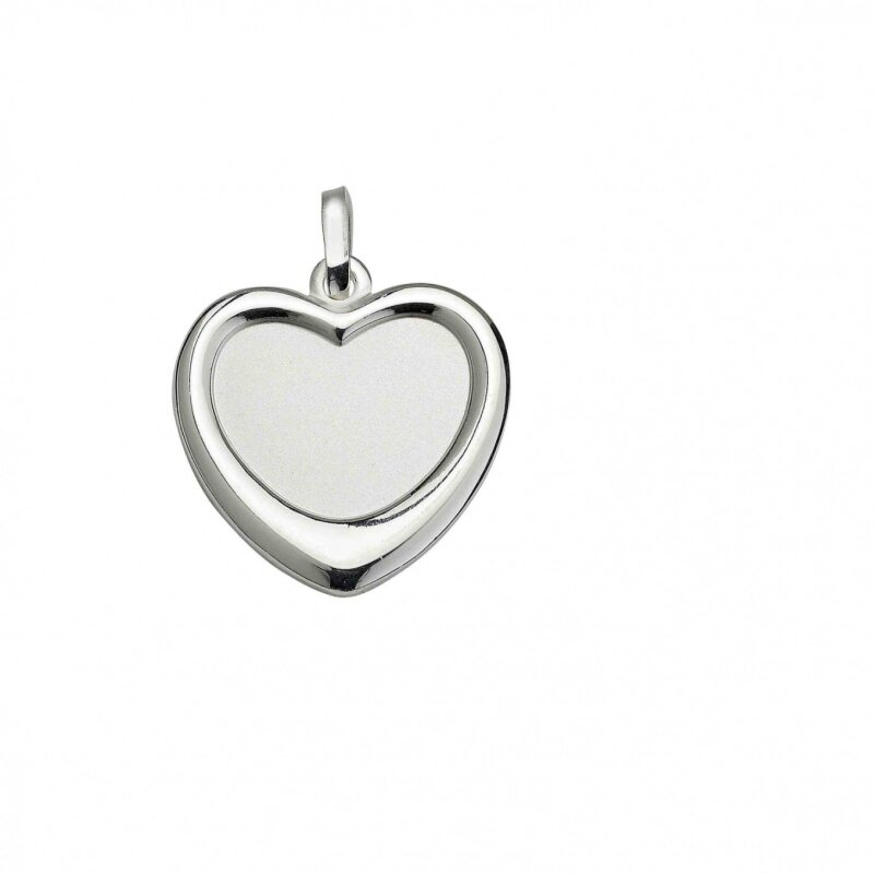 Kettenanhänger Herz 925/- Silber rhodiniert für Gravur geeignet