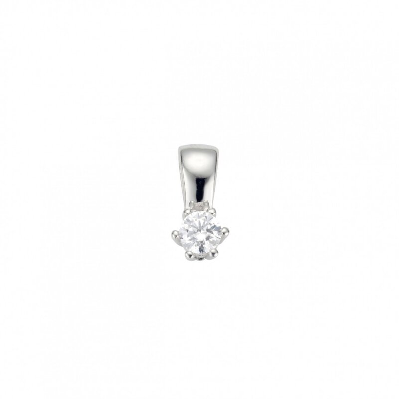 Kettenanhänger Clip mit Zirkonia Sterlingsilber 925/- rhodiniert 13 x 5 mm