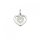 Kettenanhänger Herz mit Zirkonia Sterlingsilber 925/-rhodiniert 14 x 13,5  mm