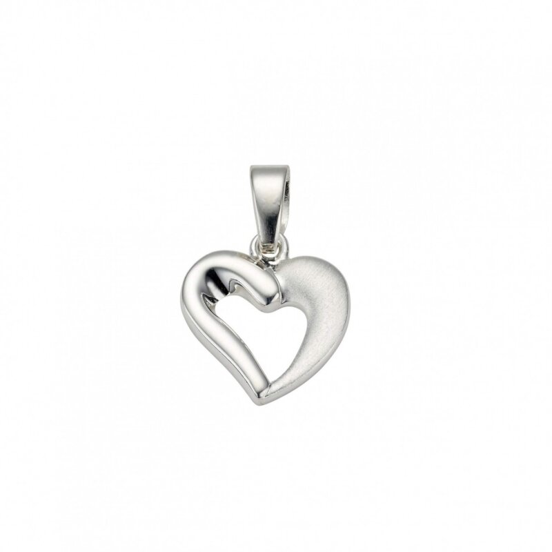 Kettenanhänger Herz Sterlingsilber 925/- rhodiniert 13,5 x 12,5 mm