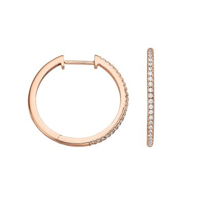 Scharniercreolen 925/-Silber roségold mit Zirkonia...