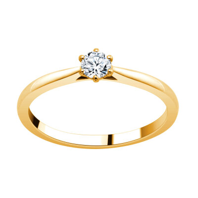 Lab Grown Diamantring 585/- Gelbgold 0,20 ct GVS
