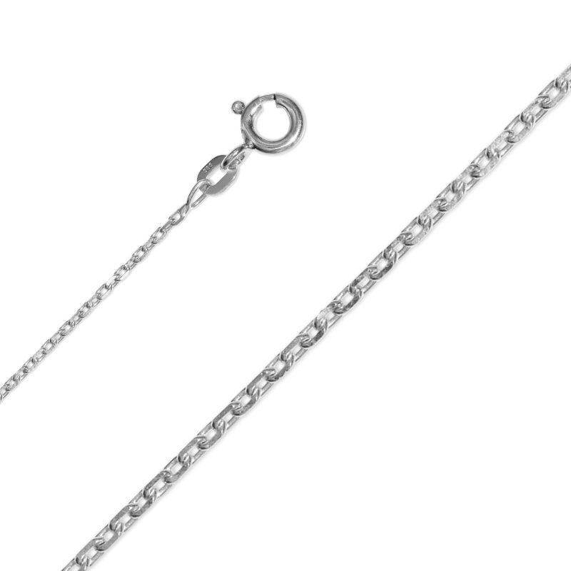 Halskette Anker diamantiert 585/- Weißgold 42 cm 1,3 mm
