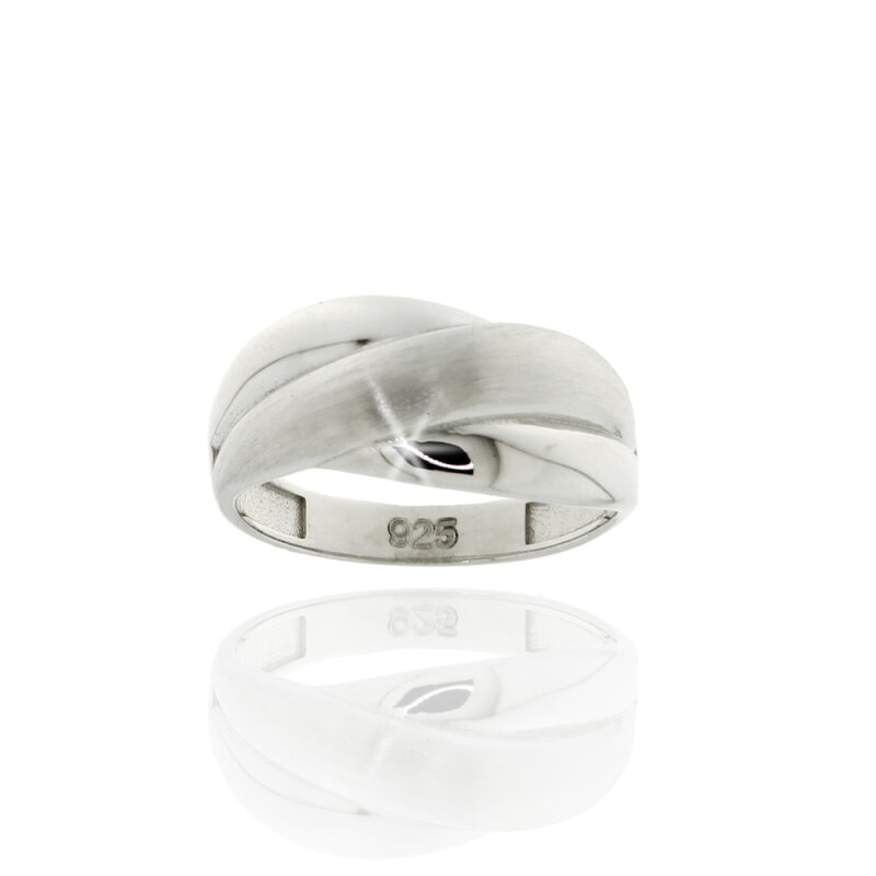 Ring 925/- Silber, rhodiniert, teilmatt Gr. 54