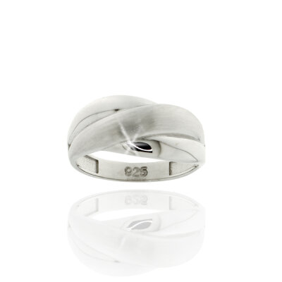 Ring 925/- Silber, rhodiniert, teilmatt Gr. 54
