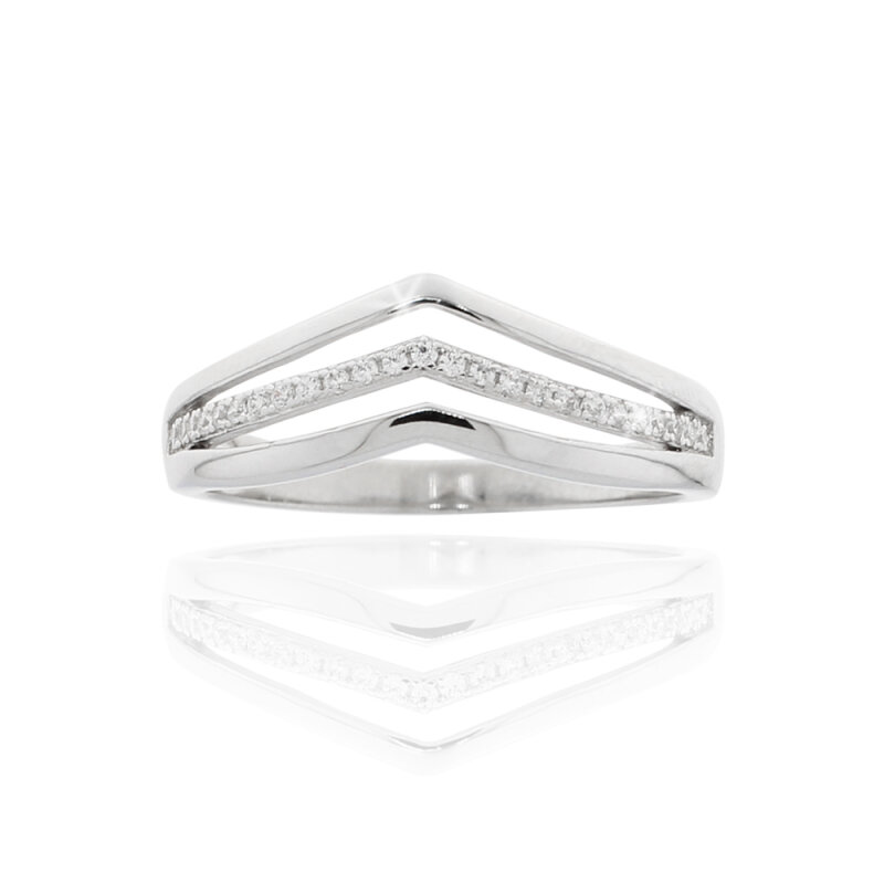 Ring 925/-,rhod.,pol.,Spitze,Zirkonia