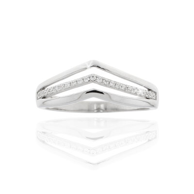 Ring 925/-,rhod.,pol.,Spitze,Zirkonia
