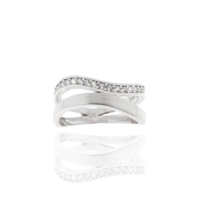 Ring 925/-,rhod.,matt,glänz.,CZ