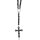 Collier Kreuz Totenk.,ES,geschwärzt Kugeln Lava-/Achatsteine,Länge 62cm
