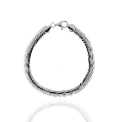 Armband 925/-,rhod.,Schlangenkette flach,6mm breit