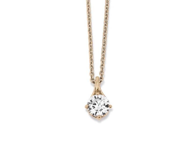 Viventy Anhänger mit Kette 925/- Silber roségold 1 Zirkonia 42+3 cm