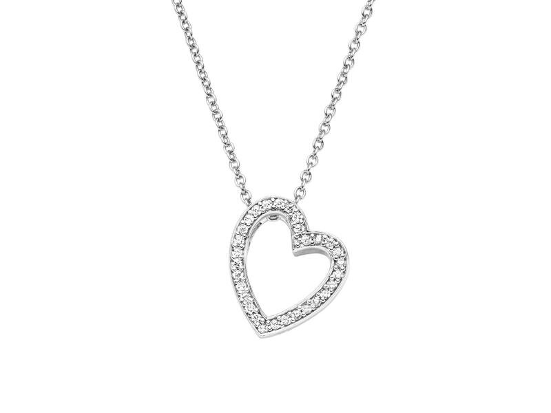 Viventy Kette mit Anhänger Herz 925/- Silber rhodiniert 30 Zirkonia