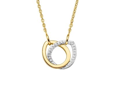 Viventy Collier 925/-Silber Gelbgold Anhänger mit 25...