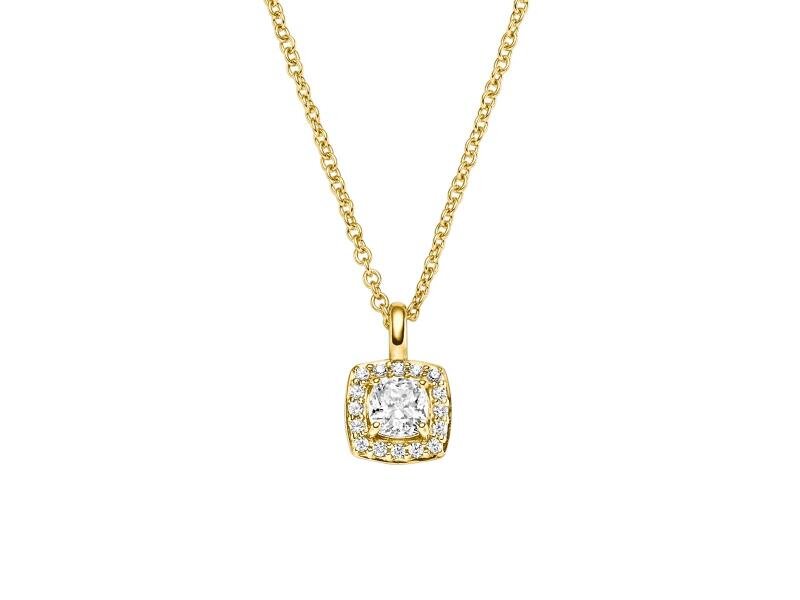 Viventy Anhänger mit Kette, 17 Zirkonia 925/-Silber Gelbgold 42+3 cm