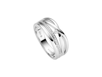 Viventy Damenring 23 Zirkonia 925/- Silber rhodiniert Gr. 56