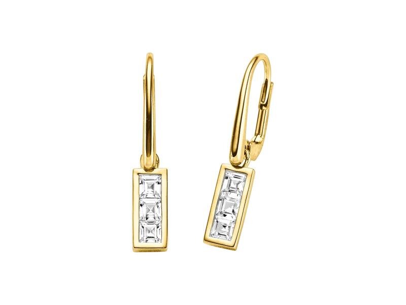 Viventy Ohrhänger, 6 Zirkonia 925/-Silber Gelbgold vergoldet