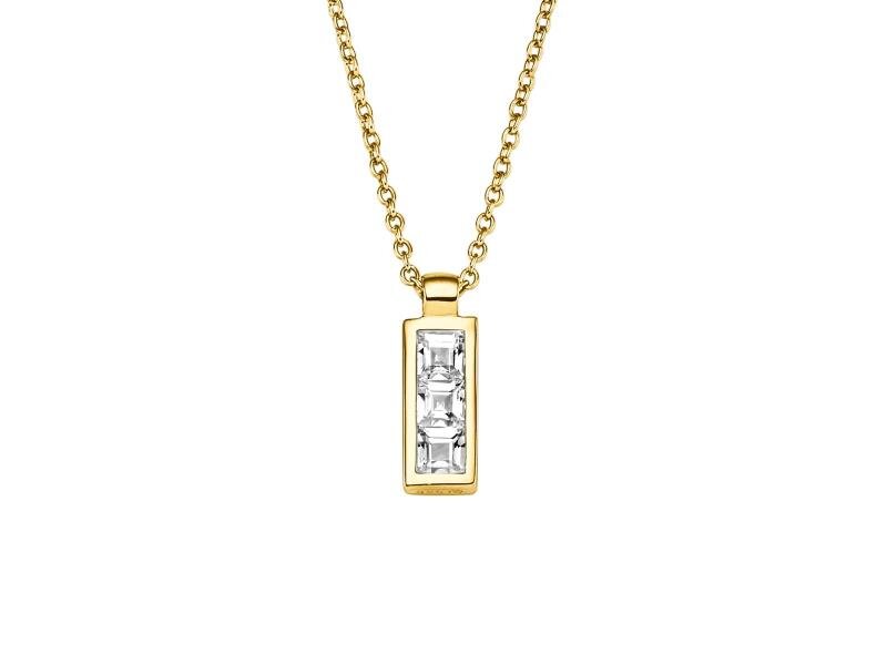 Viventy Collier 925/- Silber Gelbgold 3 Zirkomia 42+3 cm
