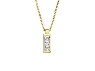 Viventy Collier 925/- Silber Gelbgold 3 Zirkomia 42+3 cm