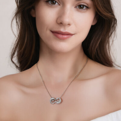 Seinerzeit White Delfin Infinity Anhänger SZA-3990-490