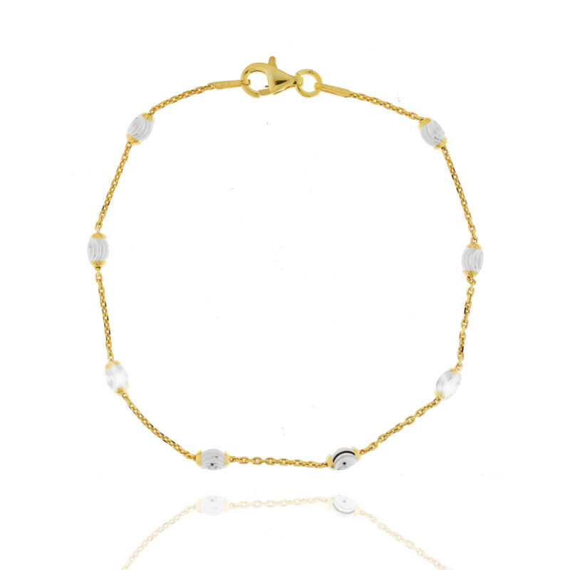 Armband 925/-,rhod.,vergoldet,diamantiert,Kugeln oval