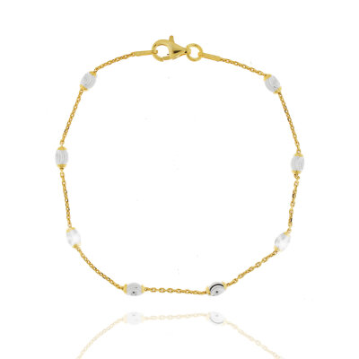 Armband 925/-,rhod.,vergoldet,diamantiert,Kugeln oval