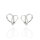 Ohrstecker 925/- Silber, rhodiniert, Herz, Zirkonia, Ø 12mm