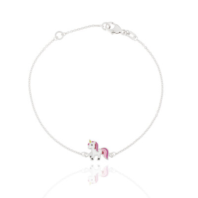 Armband 925/- Silber,rhodi.,Einhorn,15/17cm