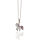 Collier 925/-,rhodiniert,Einhorn,weiß/rosa,Kette 36 cm
