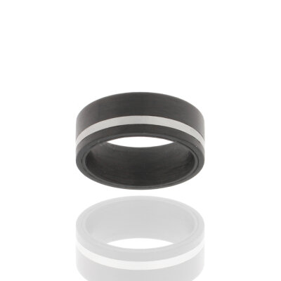 Ring,Edelstahl,Carbon,schwarz,8mm breit