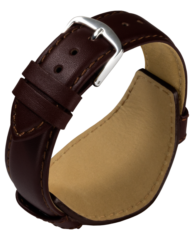 Uhren Unterlagenband Leder dunkelbraun 20 mm extra lang XL